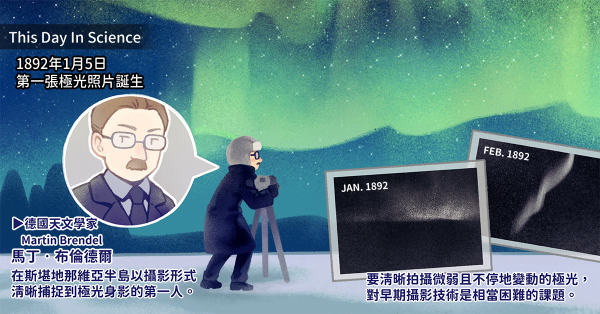 1892年1月5日第一張極光照片誕生。