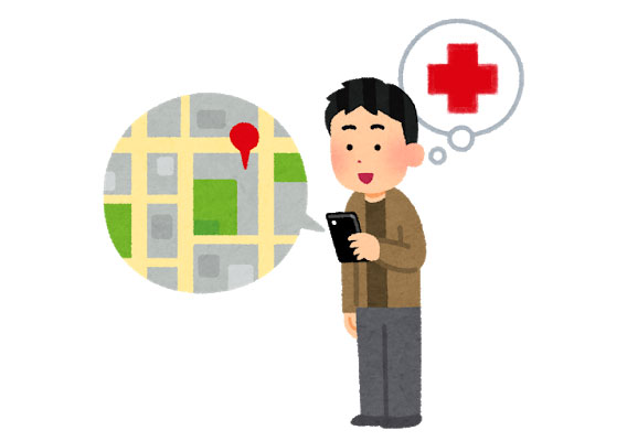 當人們生病時，會到附近醫院就診。（圖／改自いらすとや）