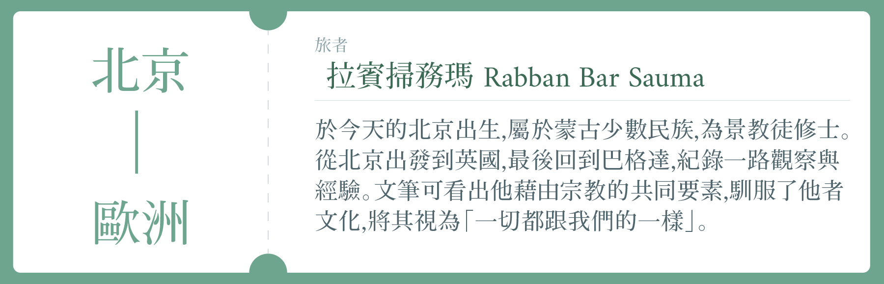 北京人看歐洲；旅者：拉賓掃務瑪。（圖／沈佩泠繪）
