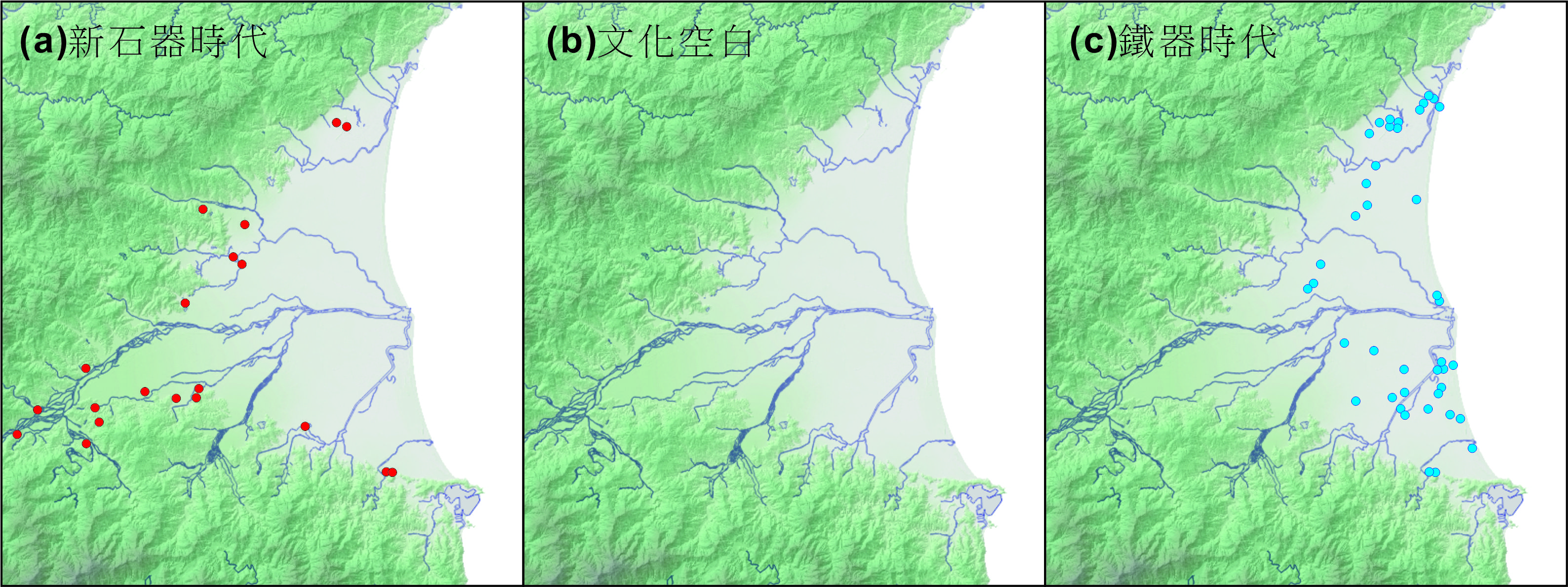 宜蘭地區史前遺址分布圖。（圖／林淑芬）